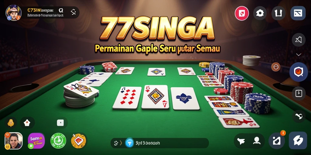 Tampilan gameplay seru permainan Gaple di 77SINGA.