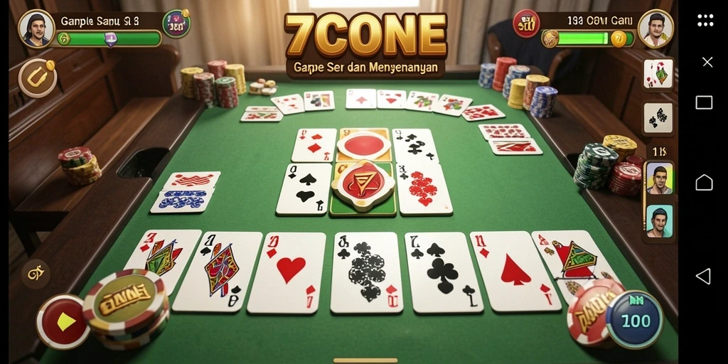 Screenshot 7CONE menampilkan suasana permainan Gaple yang seru.