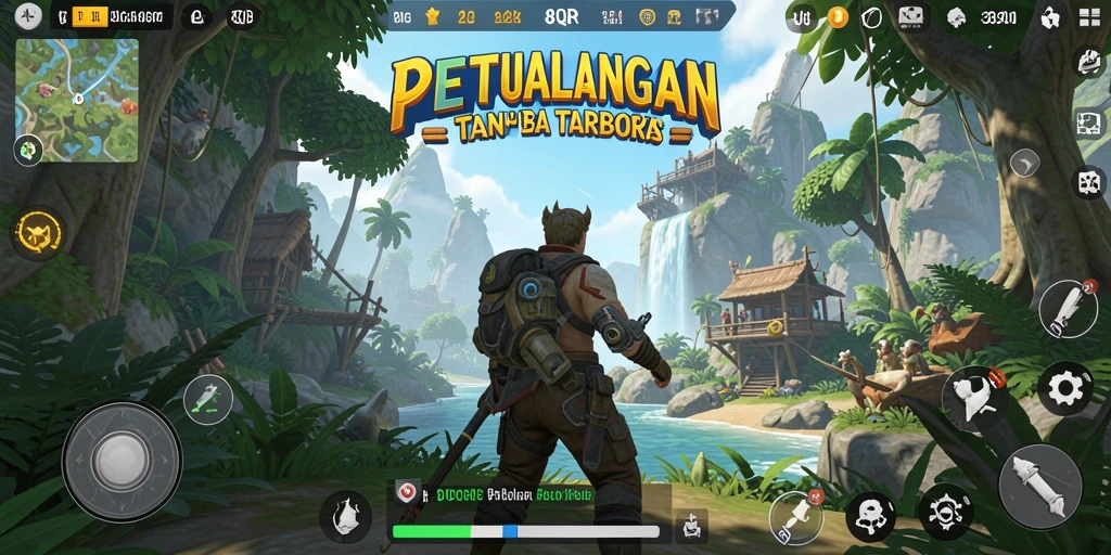 Tampilan gameplay 8QR di dunia terbuka yang luas.