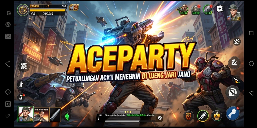 Tampilan gameplay menegangkan dan penuh aksi di ACEPARTY.