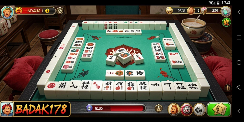 Tampilan gameplay Mahjong yang menarik di BADAK178.