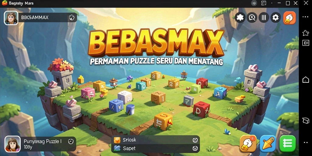 Gameplay menarik dari BEBASMAX menampilkan berbagai teka-teki seru.