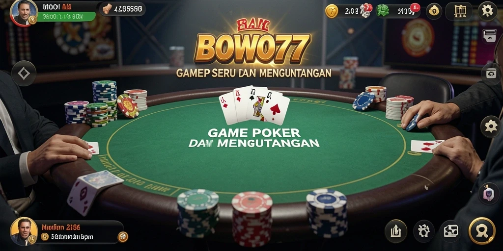 Tampilan gameplay Poker yang menarik di BOWO77.