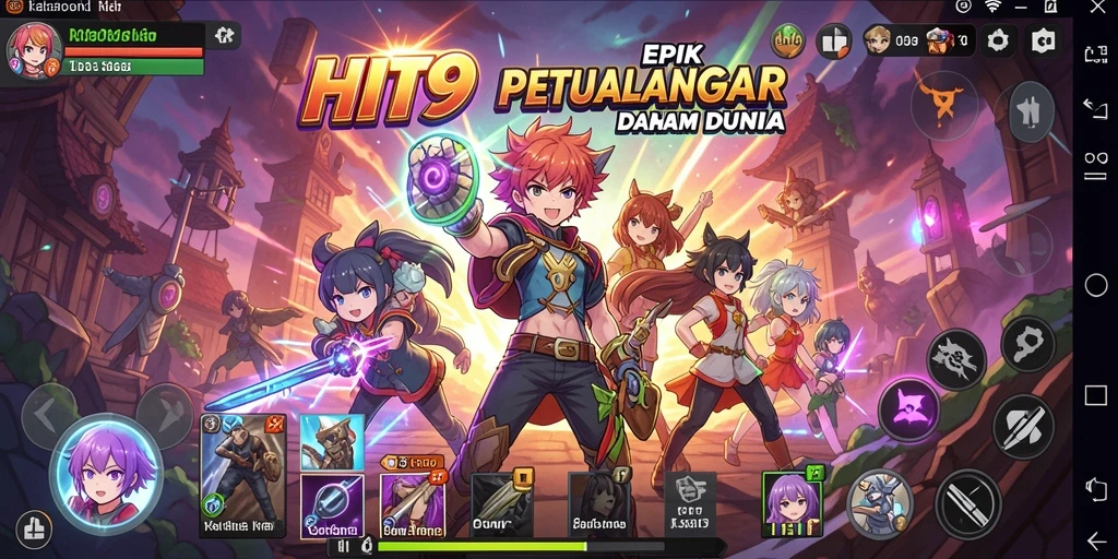 Tangkapan layar HIT9 menampilkan pertarungan seru antara karakter Anime.