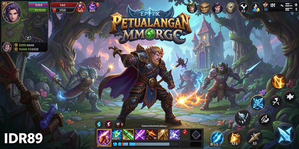 Screenshot gameplay IDR89 menampilkan dunia MMORPG yang menakjubkan.