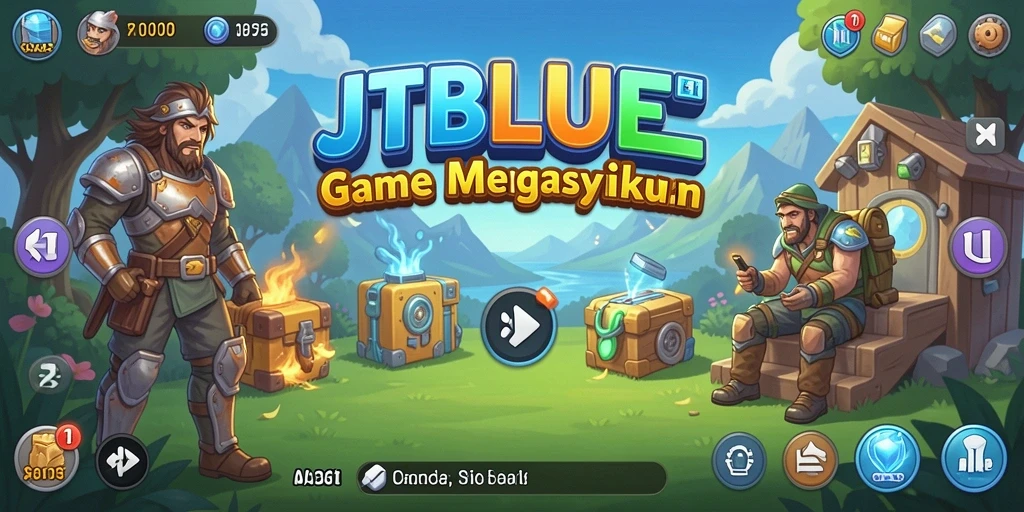 Screenshot JTBLUE menampilkan gameplay santai dan karakter yang beragam.