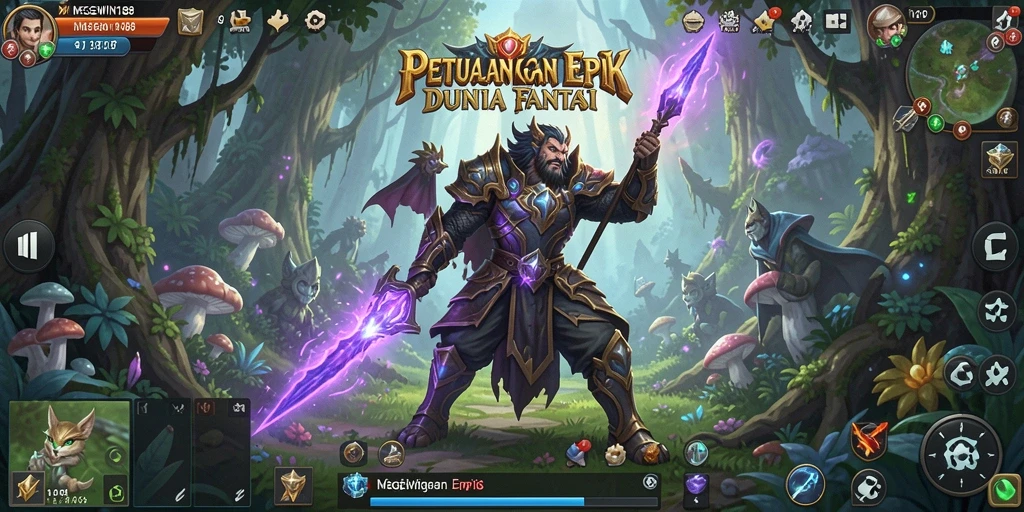 Tampilan gameplay <strong>MEGEWIN188</strong> yang menakjubkan dalam dunia RPG.
