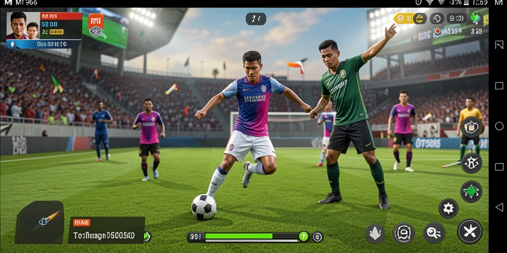 Tampilan gameplay MT966 yang penuh aksi dan tantangan olahraga.