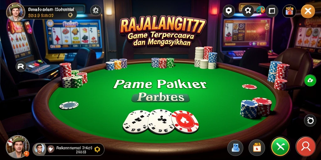 Gameplay seru di RAJALANGIT77 dengan pemain bersaing di meja Poker.