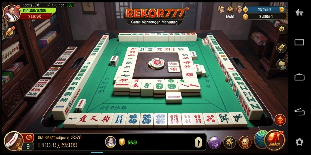 Tampilan gameplay menegangkan dari REKOR777 Mahjong.