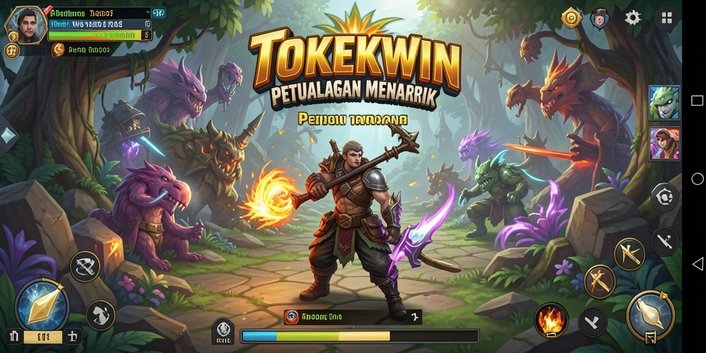 Screenshot menunjukkan karakter utama dalam aksi petualangan yang mendebarkan.